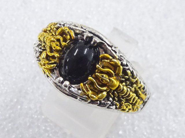 JAPANESE KIMONO / ANTIQUE COLORED STONE RING (SIZE 28.5)